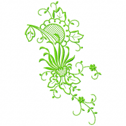 Flowers And Tree Embroidery Design 6